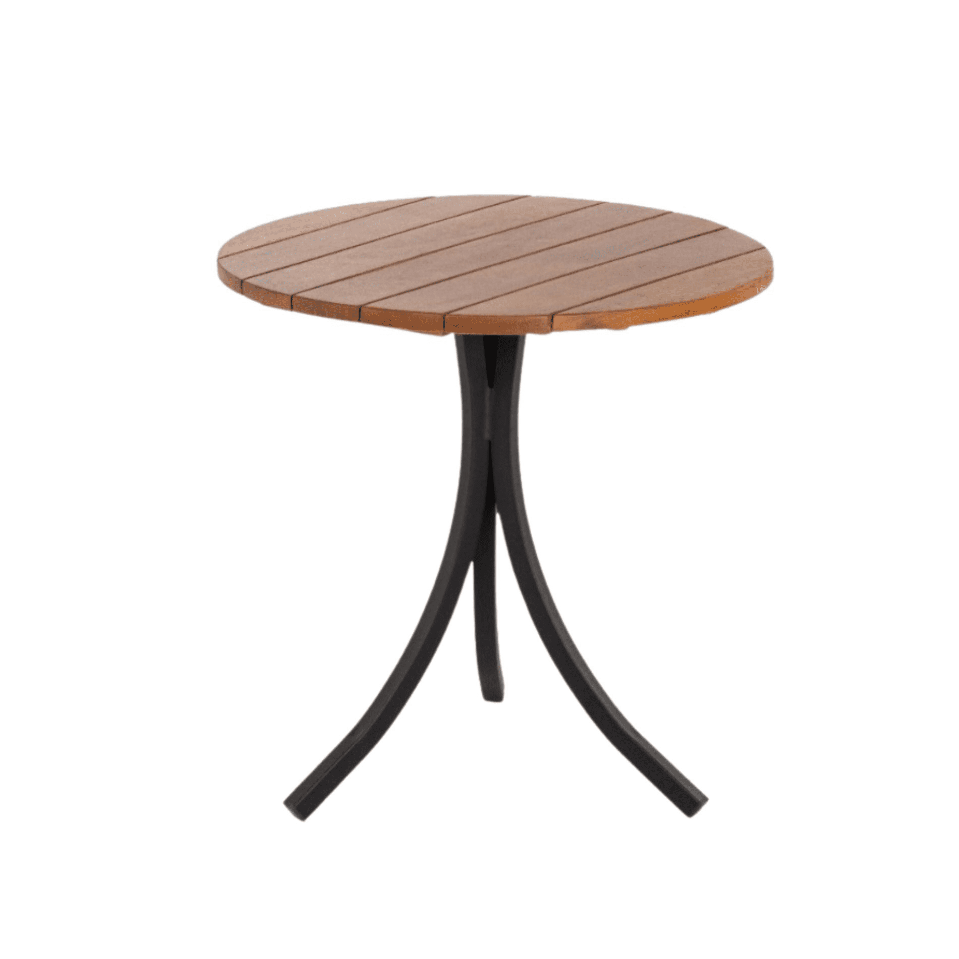 Wooden Balcony Round Table ⌀60 with Aluminum Legs – 2 Seater ANTRACIT