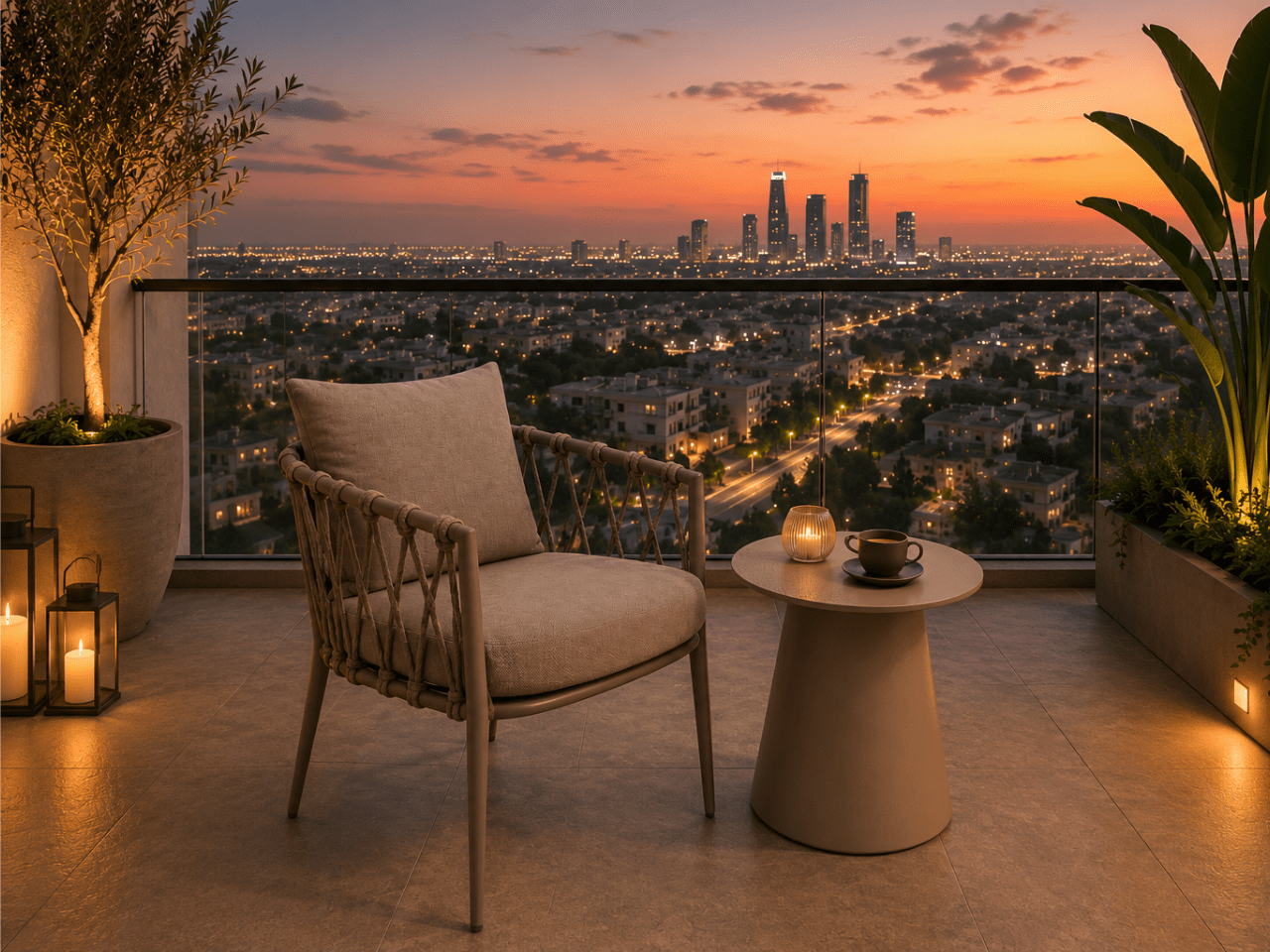 Round Outdoor Coffee Table in outdoor setting