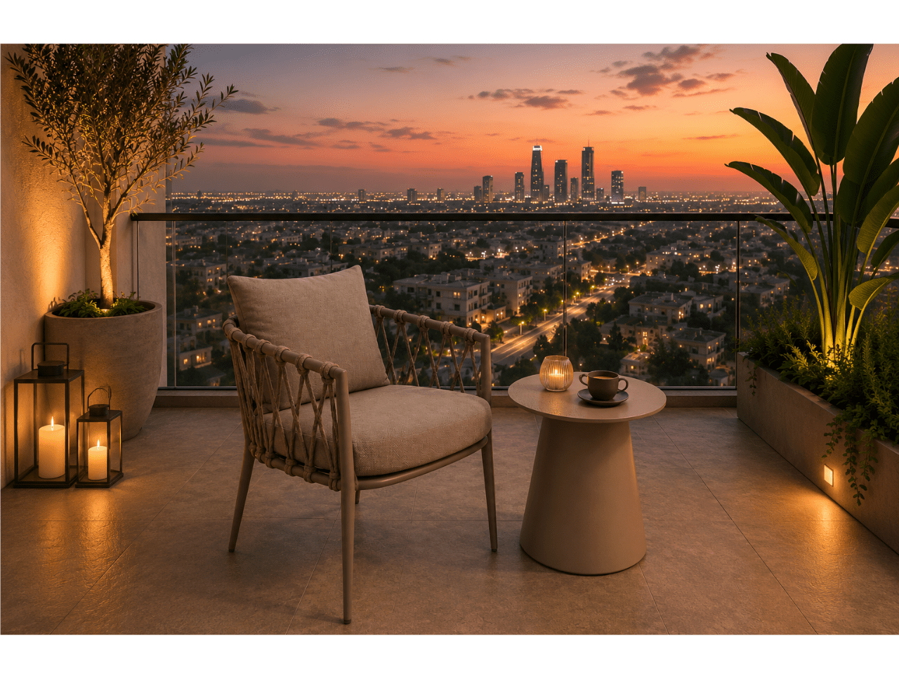 Round Outdoor Coffee Table in outdoor setting