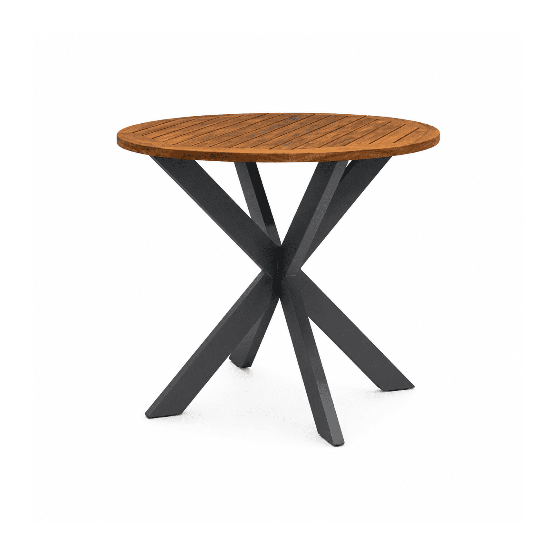 efe-round-outdoor-dining-table-70cm-iroko-wood-top-aluminum-2-seater