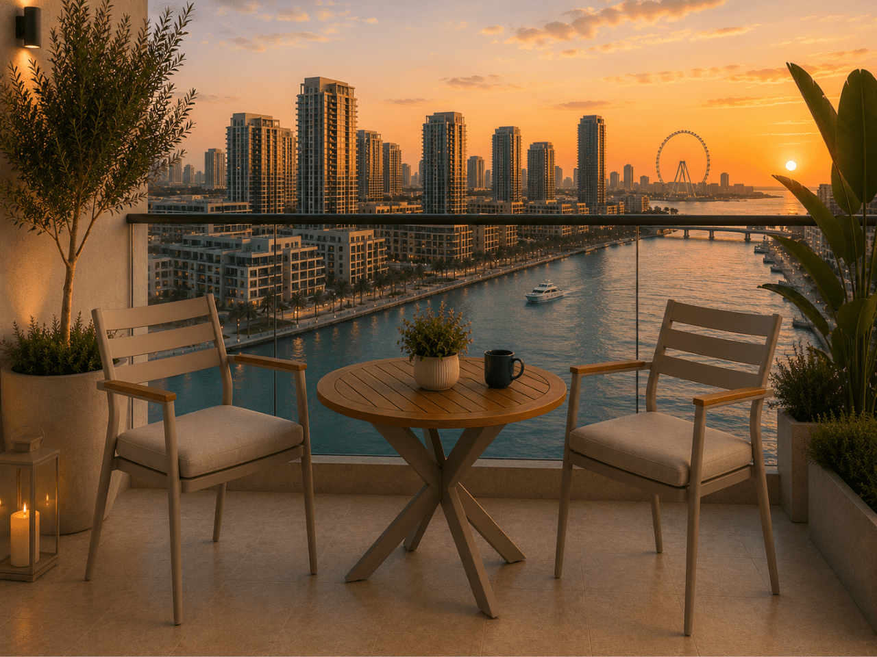 EFE Round Outdoor Table 2 Seater in outdoor setting